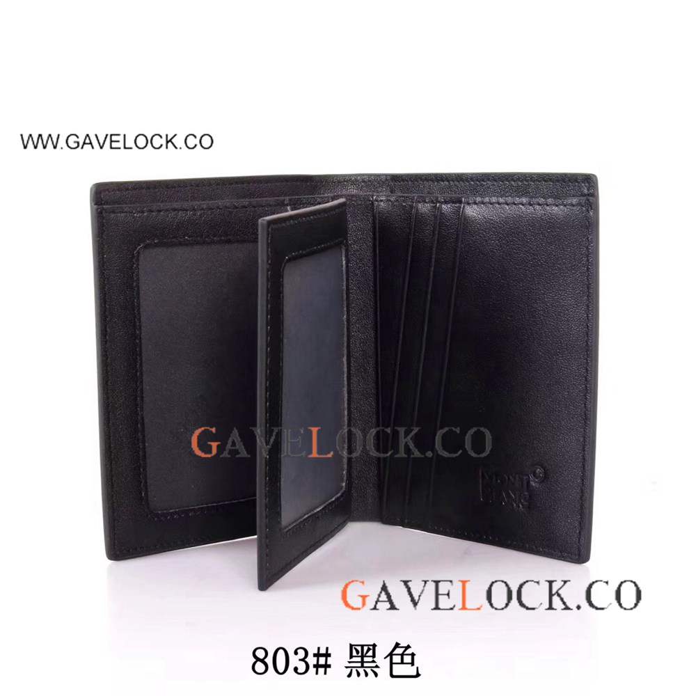Upgraded Version Mont Blanc Wallet Sale Vertical Black Leather Copy